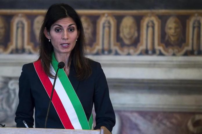 Rome's Mayor Virginia Raggi and Prince Albert II of Monaco